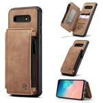 For Samsung Galaxy S10+ CaseMe C20 Multifunctional PC + TPU Protective Case with Holder & Card Slot & Wallet(Brown)