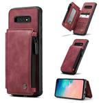 For Samsung Galaxy S10+ CaseMe C20 Multifunctional PC + TPU Protective Case with Holder & Card Slot & Wallet(Red)