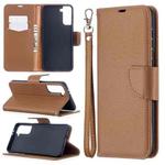 For Samsung Galaxy S21+ 5G Litchi Texture Pure Color Horizontal Flip Leather Case with Holder & Card Slots & Wallet & Lanyard(Brown)