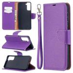 For Samsung Galaxy S21+ 5G Litchi Texture Pure Color Horizontal Flip Leather Case with Holder & Card Slots & Wallet & Lanyard(Purple)