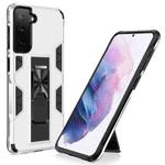 For Samsung Galaxy S21+ 5G Soldier Armor Shockproof TPU + PC Magnetic Protective Case with Holder(White)