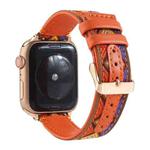 Ethnic Leather Watch Band For Apple Watch Series 7 41mm / 6 & SE & 5 & 4 40mm / 3 & 2 & 1 38mm(Orange)