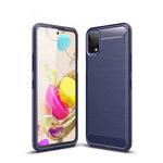 For LG K42 Brushed Texture Carbon Fiber TPU Case(Navy Blue)