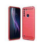 For Motorola One Fusion Brushed Texture Carbon Fiber TPU Case(Red)