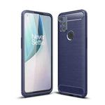 For OnePlus Nord N10 5G Brushed Texture Carbon Fiber TPU Case(Navy Blue)