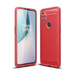For OnePlus Nord N10 5G Brushed Texture Carbon Fiber TPU Case(Red)
