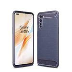 For OnePlus Nord Brushed Texture Carbon Fiber TPU Case(Navy Blue)