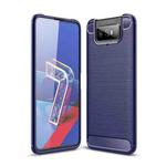 For Asus Zenfone 7 ZS670KS Brushed Texture Carbon Fiber TPU Case(Navy Blue)