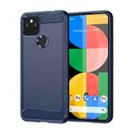 For Google Pixel 5 Brushed Texture Carbon Fiber TPU Case(Navy Blue)