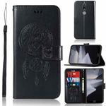 For Nokia 2.4 Wind Chime Owl Embossing Pattern Horizontal Flip Leather Case, with Holder & Card Slots & Wallet(Black)
