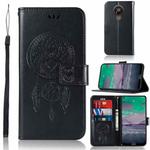 For Nokia 3.4 Wind Chime Owl Embossing Pattern Horizontal Flip Leather Case, with Holder & Card Slots & Wallet(Black)