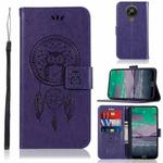 For Nokia 3.4 Wind Chime Owl Embossing Pattern Horizontal Flip Leather Case, with Holder & Card Slots & Wallet(Purple)