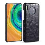 For Huawei Mate 30 Head-layer Cowhide Leather Crocodile Texture Protective Case(Black)