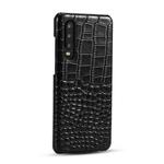 For Huawei P30 Head-layer Cowhide Leather Crocodile Texture Protective Case(Black)