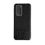 For Huawei P40 Head-layer Cowhide Leather Crocodile Texture Protective Case(Black)