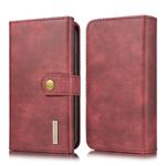 For iPhone 11 DG.MING Triple Fold Crazy Horse Texture Magnetic Horizontal Flip Leather Case with Holder & Card Slots & Wallet(Red)