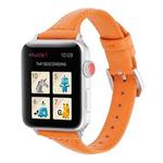 Small Waist Leather Watch Band For Apple Watch Ultra 49mm&Watch Ultra 2 49mm / Series 9&8&7 45mm / SE 3&SE 2&6&SE&5&4 44mm / 3&2&1 42mm(Orange)