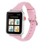 Small Waist Leather Watch Band For Apple Watch Ultra 49mm / Series 8&7 45mm / SE 2&6&SE&5&4 44mm / 3&2&1 42mm(Pink)