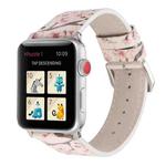 Plum Series Leather Watch Band For Apple Watch Series 7 41mm / 6 & SE & 5 & 4 40mm / 3 & 2 & 1 38mm(Light Pink)