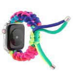 Umbrella Cord Rainbow Watch Band For Apple Watch Series 9&8&7 41mm / SE 3&SE 2&6&SE&5&4 40mm / 3&2&1 38mm(B)