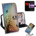 For Sony Xperia 1 / XZ4 Colored Drawing Pattern Colorful Magnetic Buckle Horizontal Flip PU Leather Case with Holder & Card Slots & Wallet & Lanyard(Butterfly Orchid)