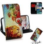 For Sony Xperia 10 Colored Drawing Pattern Colorful Magnetic Buckle Horizontal Flip PU Leather Case with Holder & Card Slots & Wallet & Lanyard(Tiger Rose)