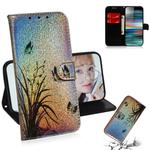 For Sony Xperia 10 Colored Drawing Pattern Colorful Magnetic Buckle Horizontal Flip PU Leather Case with Holder & Card Slots & Wallet & Lanyard(Butterfly Orchid)