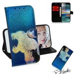 For Sony Xperia 10 Colored Drawing Pattern Colorful Magnetic Buckle Horizontal Flip PU Leather Case with Holder & Card Slots & Wallet & Lanyard(Cat and Leopard)