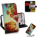 For Sony Xperia 10 Plus Colored Drawing Pattern Colorful Magnetic Buckle Horizontal Flip PU Leather Case with Holder & Card Slots & Wallet & Lanyard(Tiger Rose)