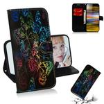 For Sony Xperia 10 Plus Colored Drawing Pattern Colorful Magnetic Buckle Horizontal Flip PU Leather Case with Holder & Card Slots & Wallet & Lanyard(Butterflies)