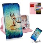 For Sony Xperia L3 Colored Drawing Pattern Colorful Magnetic Buckle Horizontal Flip PU Leather Case with Holder & Card Slots & Wallet & Lanyard(Fox)
