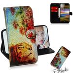 For Sony Xperia L3 Colored Drawing Pattern Colorful Magnetic Buckle Horizontal Flip PU Leather Case with Holder & Card Slots & Wallet & Lanyard(Tiger Rose)