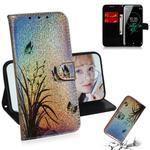 For Sony Xperia XZ3 Colored Drawing Pattern Colorful Magnetic Buckle Horizontal Flip PU Leather Case with Holder & Card Slots & Wallet & Lanyard(Butterfly Orchid)