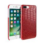 Head-layer Cowhide Leather Crocodile Texture Protective Case For iPhone 7 Plus / 8 Plus(Red)