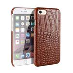 For iPhone SE 2022 / SE 2020 / 8 / 7 Head-layer Cowhide Leather Crocodile Texture Protective Case(Brown)