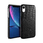Head-layer Cowhide Leather Crocodile Texture Protective Case For iPhone XR(Black)