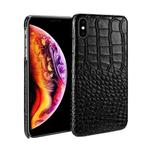 Head-layer Cowhide Leather Crocodile Texture Protective Case For iPhone X / XS(Black)