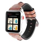 Retro Big Eyes Leather Watch Band For Apple Watch Ultra 49mm / Series 8&7 45mm / SE 2&6&SE&5&4 44mm / 3&2&1 42mm(Meat Meal)