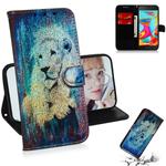 Colored Drawing Pattern Colorful Magnetic Buckle Horizontal Flip PU Leather Case with Holder & Card Slots & Wallet & Lanyard For Galaxy A2 Core(White Lion)