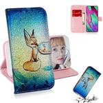 Colored Drawing Pattern Colorful Magnetic Buckle Horizontal Flip PU Leather Case with Holder & Card Slots & Wallet & Lanyard For Galaxy A40(Fox)