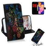 Colored Drawing Pattern Colorful Magnetic Buckle Horizontal Flip PU Leather Case with Holder & Card Slots & Wallet & Lanyard For  Galaxy A10 / M10(Butterfies)