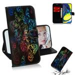 Colored Drawing Pattern Colorful Magnetic Buckle Horizontal Flip PU Leather Case with Holder & Card Slots & Wallet & Lanyard For Galaxy A80 / A90(Butterfies)