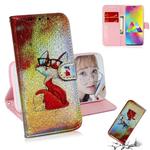 Colored Drawing Pattern Colorful Magnetic Buckle Horizontal Flip PU Leather Case with Holder & Card Slots & Wallet & Lanyard For Galaxy M20(Glasses Fox)