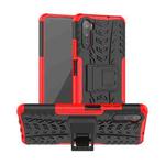 For Huawei Mate 40 lite / Maimang 9 Tire Texture Shockproof TPU+PC Protective Case with Holder(Red)