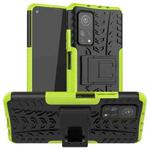 For Xiaomi Mi 10T / 10T Pro 5G Tire Texture Shockproof TPU+PC Protective Case with Holder(Green)