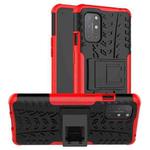 For OnePlus 8T Tire Texture Shockproof TPU+PC Protective Case with Holder(Red)
