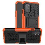 For OnePlus 8T Tire Texture Shockproof TPU+PC Protective Case with Holder(Orange)