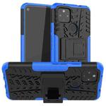 For Google Pixel 4a 5G / Pixel 5 XL Tire Texture Shockproof TPU+PC Protective Case with Holder(Blue)