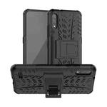 For LG K22 Tire Texture Shockproof TPU+PC Protective Case with Holder(Black)