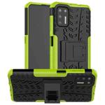 For Motorola Moto G9 Plus Tire Texture Shockproof TPU+PC Protective Case with Holder(Green)
